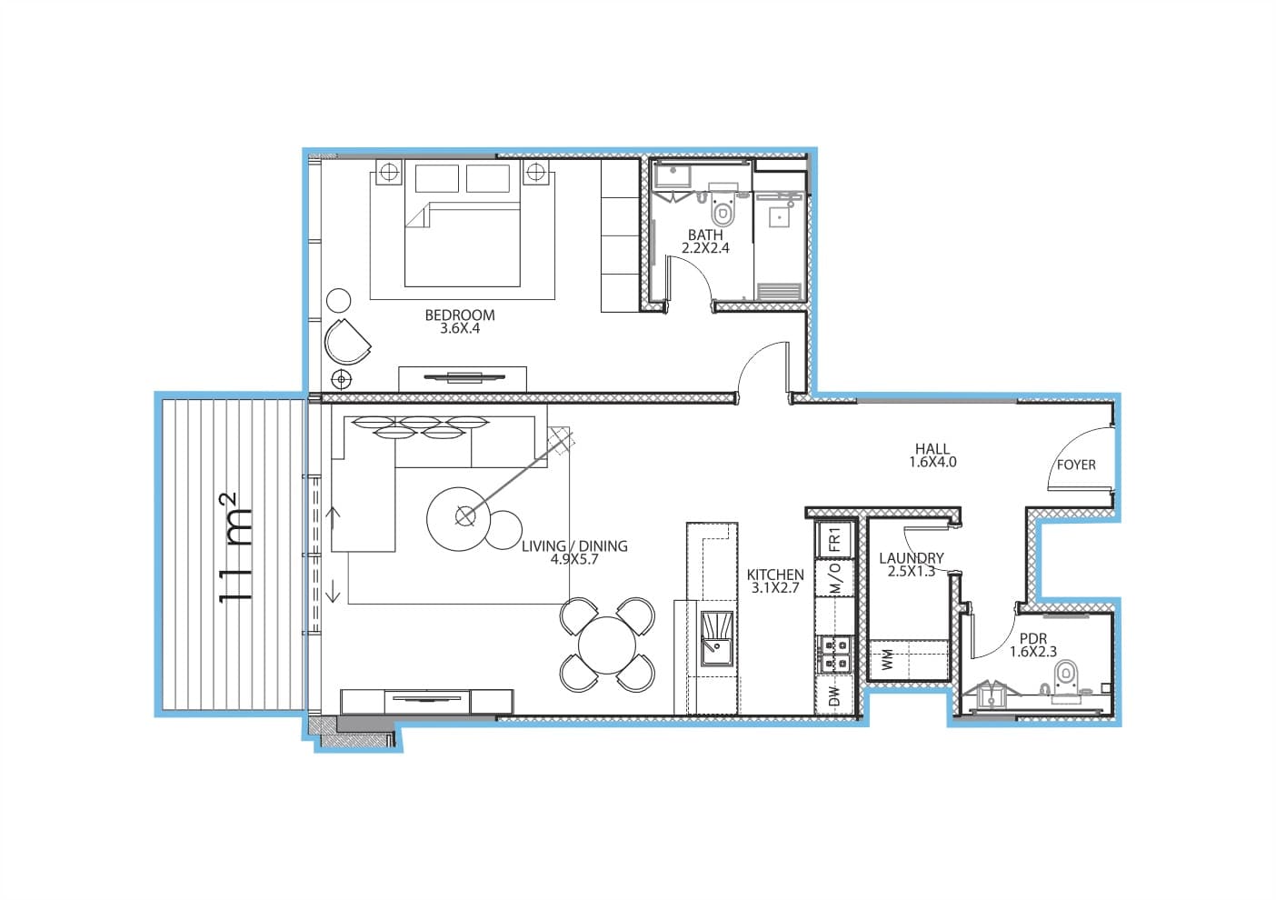 Serenia Residences 1 Bedroom floor plan