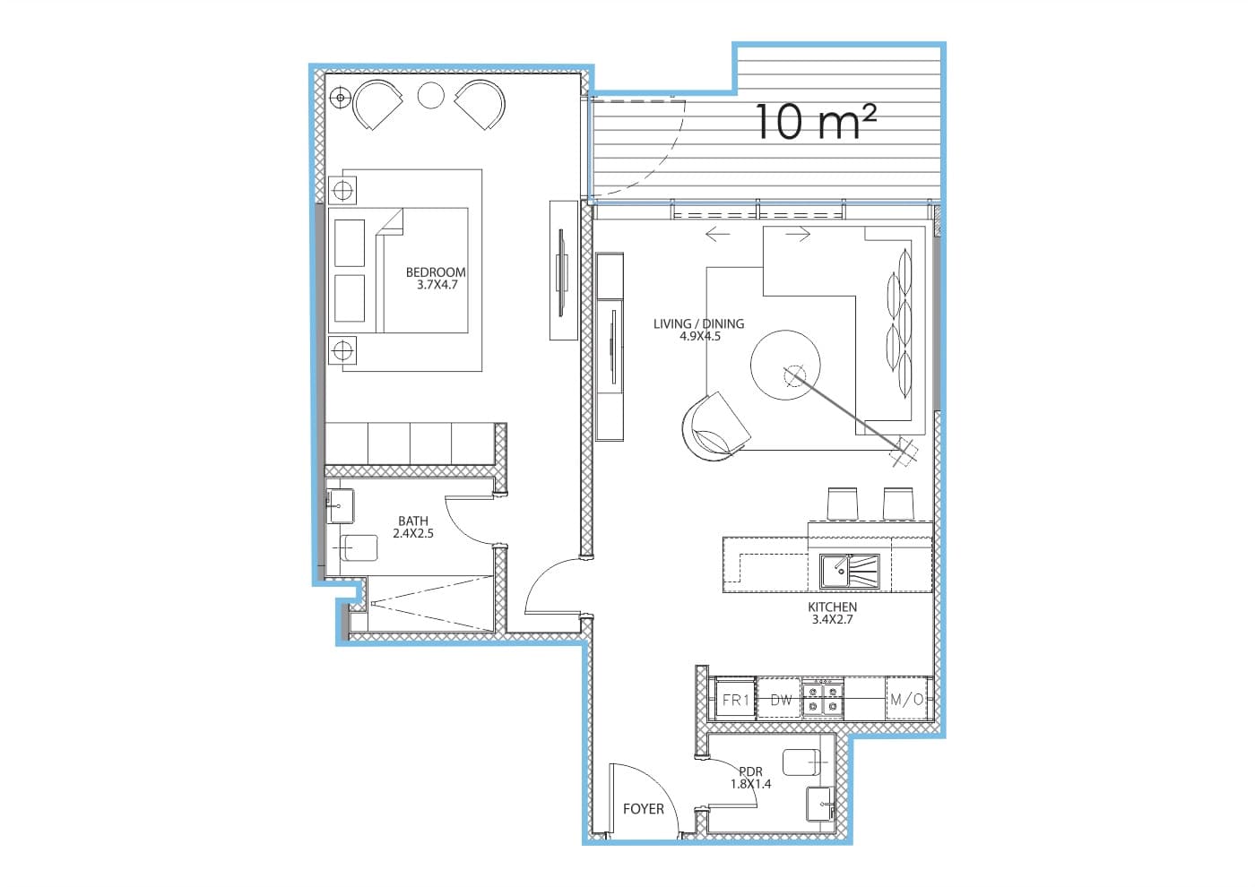 Serenia Residences 1 Bedroom floor plan