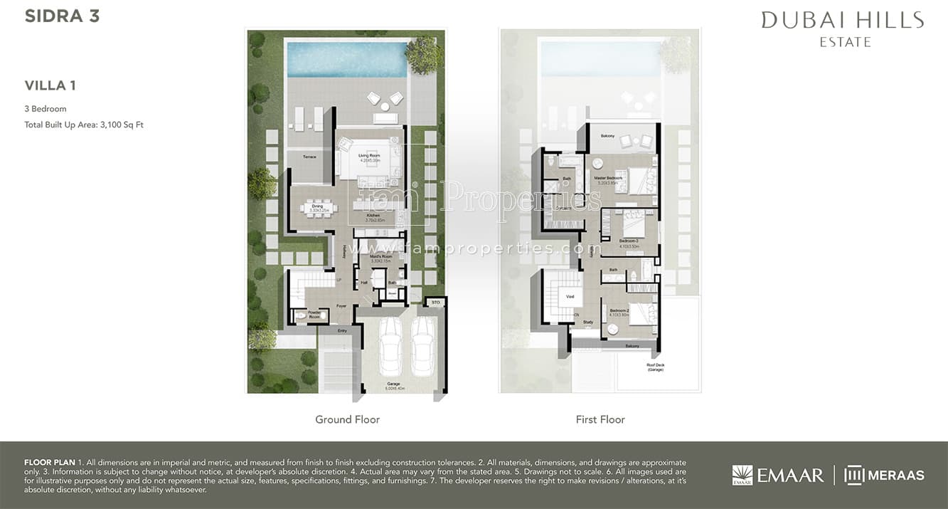 Sidra Villas Villa 1 floor plan