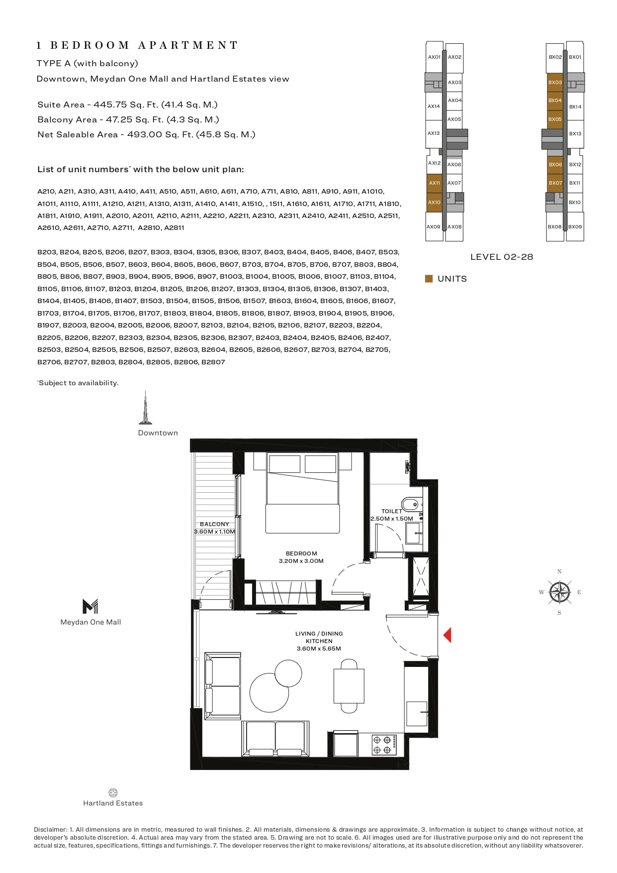 Sobha Creek Vistas 1 Bedroom floor plan
