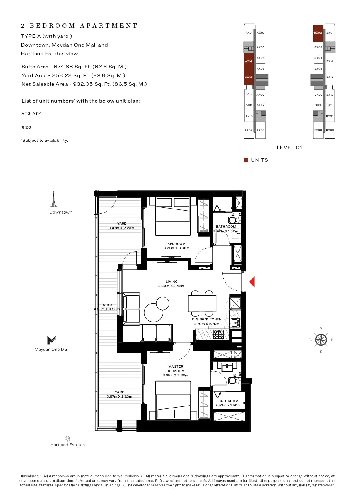 Sobha Creek Vistas 2 Bedroom floor plan