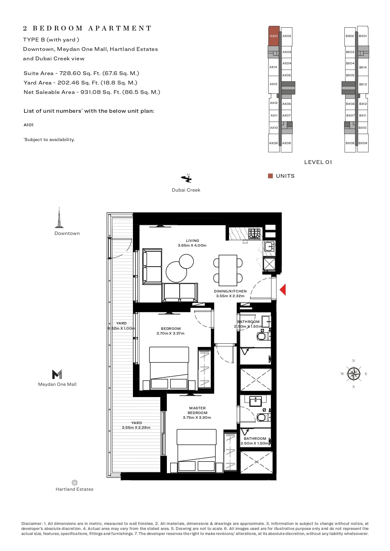 Sobha Creek Vistas 2 Bedroom floor plan