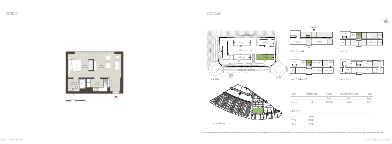 Sobha Hartland Studio floor plan