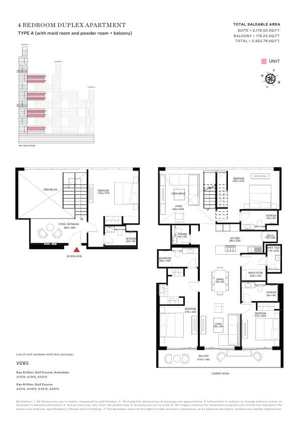 Sobha One 4 Bedroom floor plan