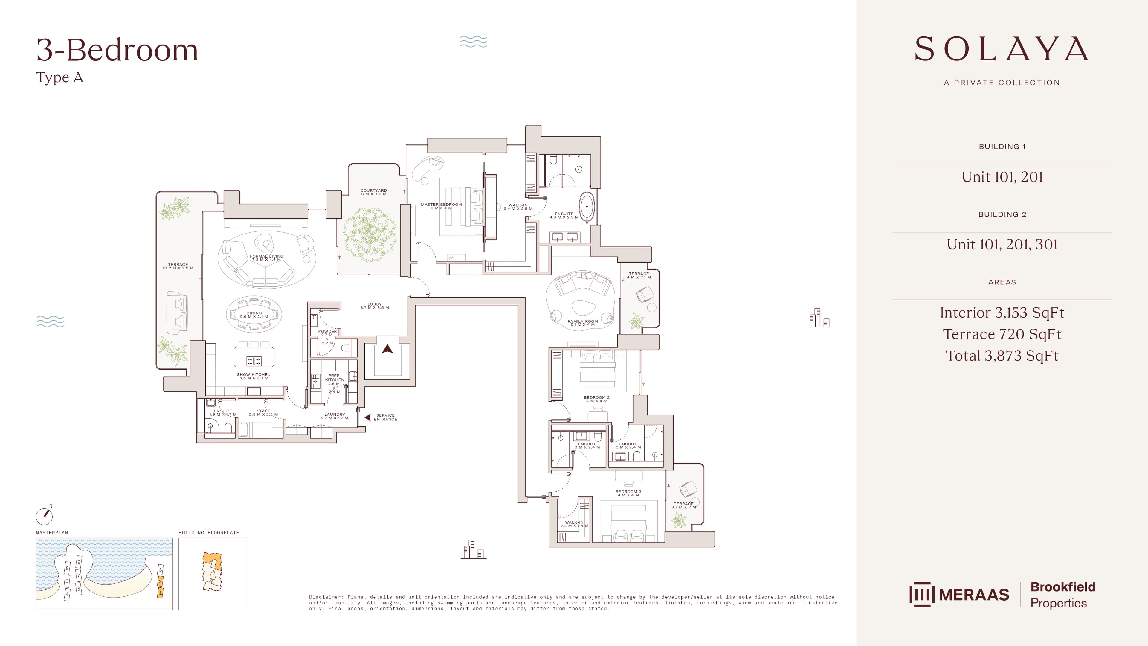 Solaya by Meraas 3 Bed floor plan