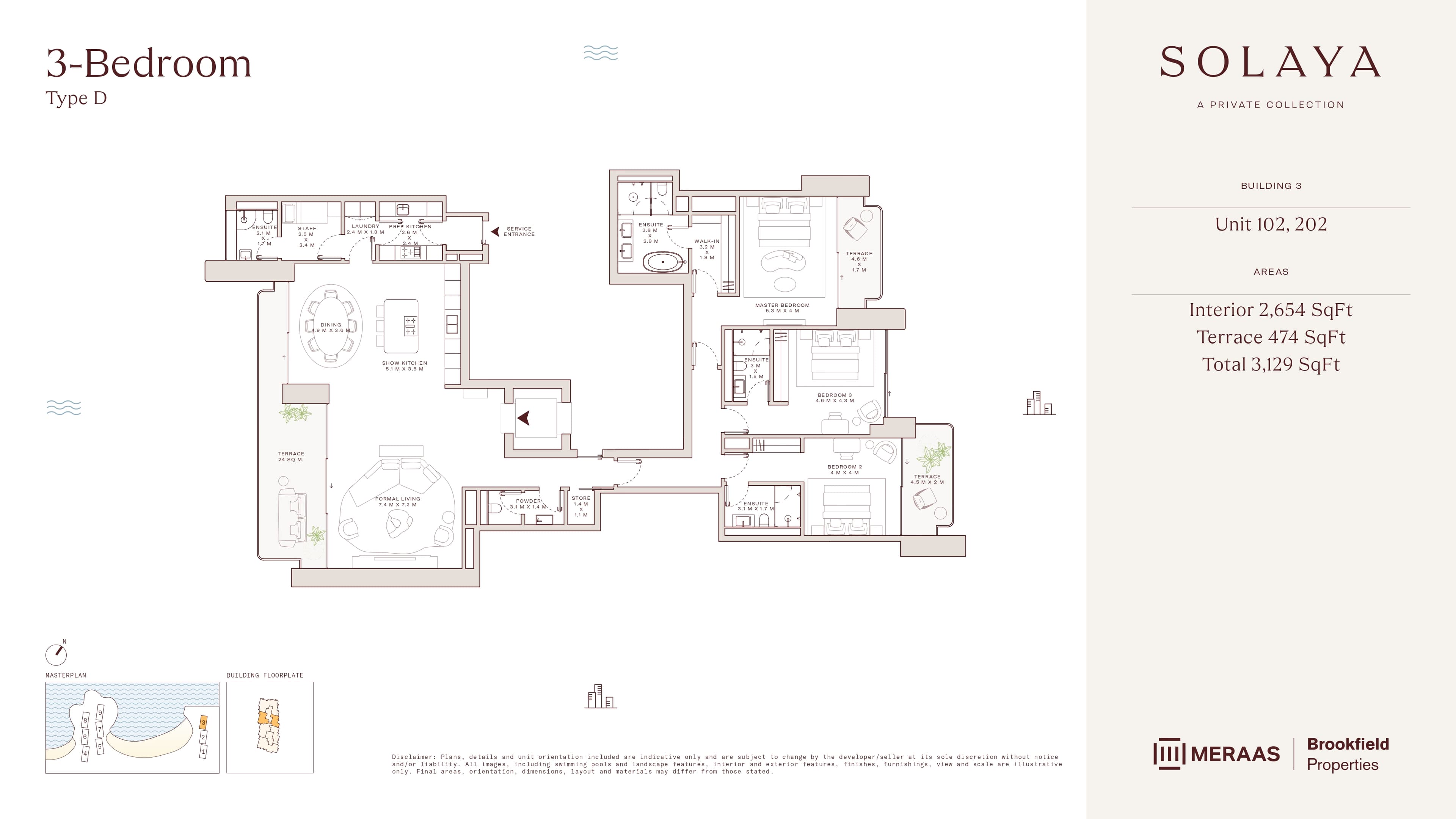 Solaya by Meraas 3 Bed floor plan