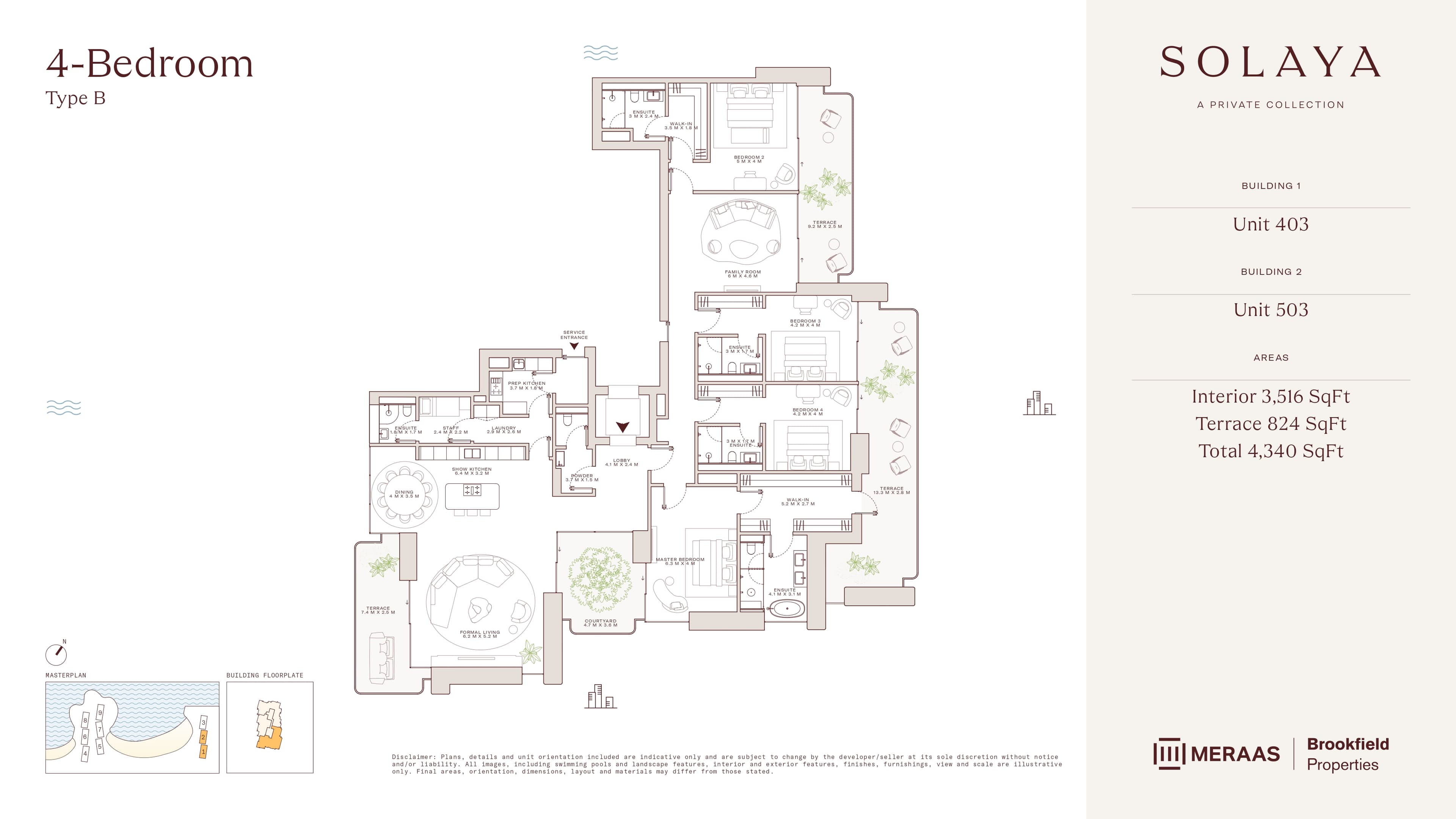 Solaya by Meraas 4 Bed floor plan