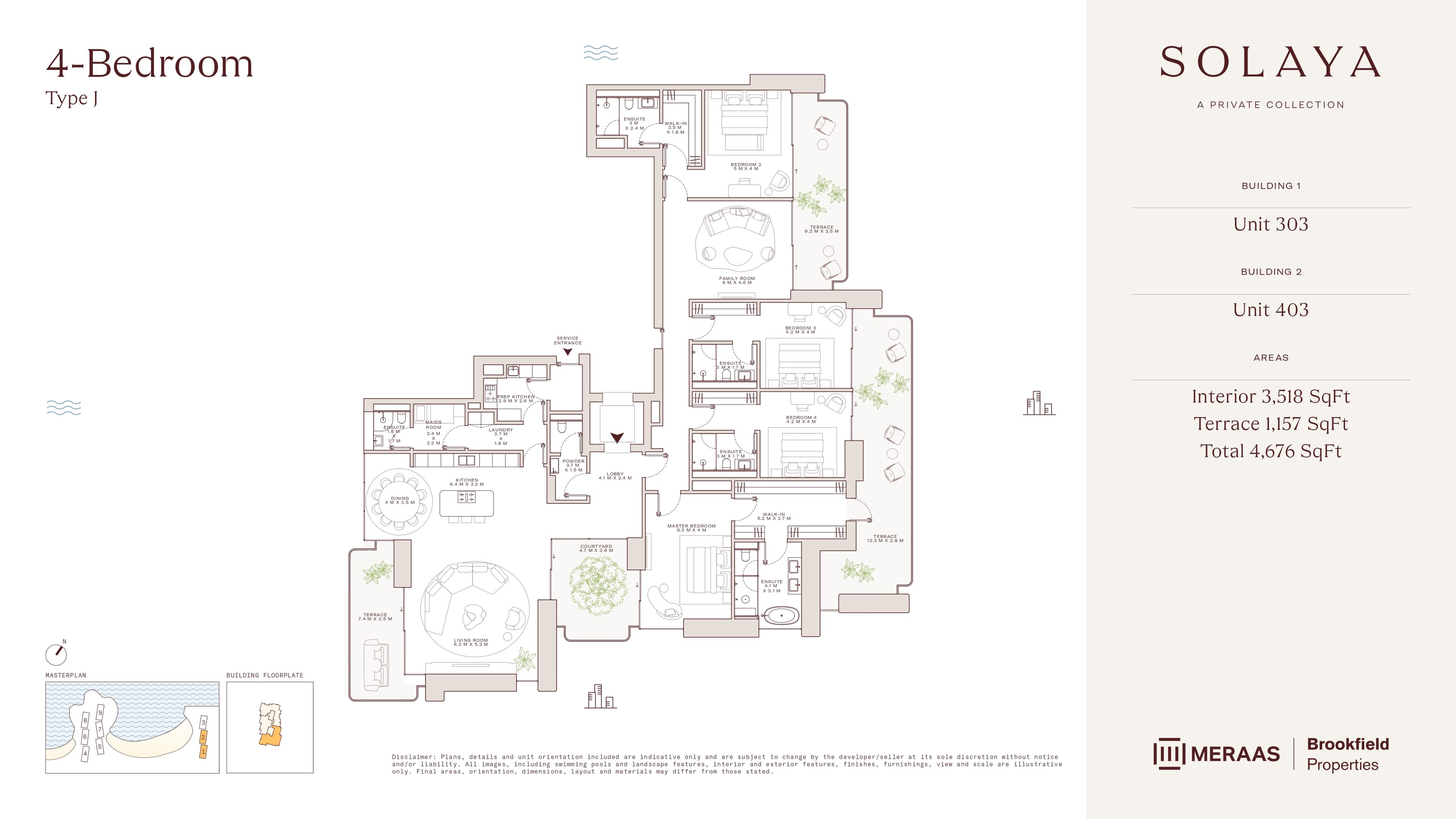 Solaya by Meraas 4 Bed floor plan
