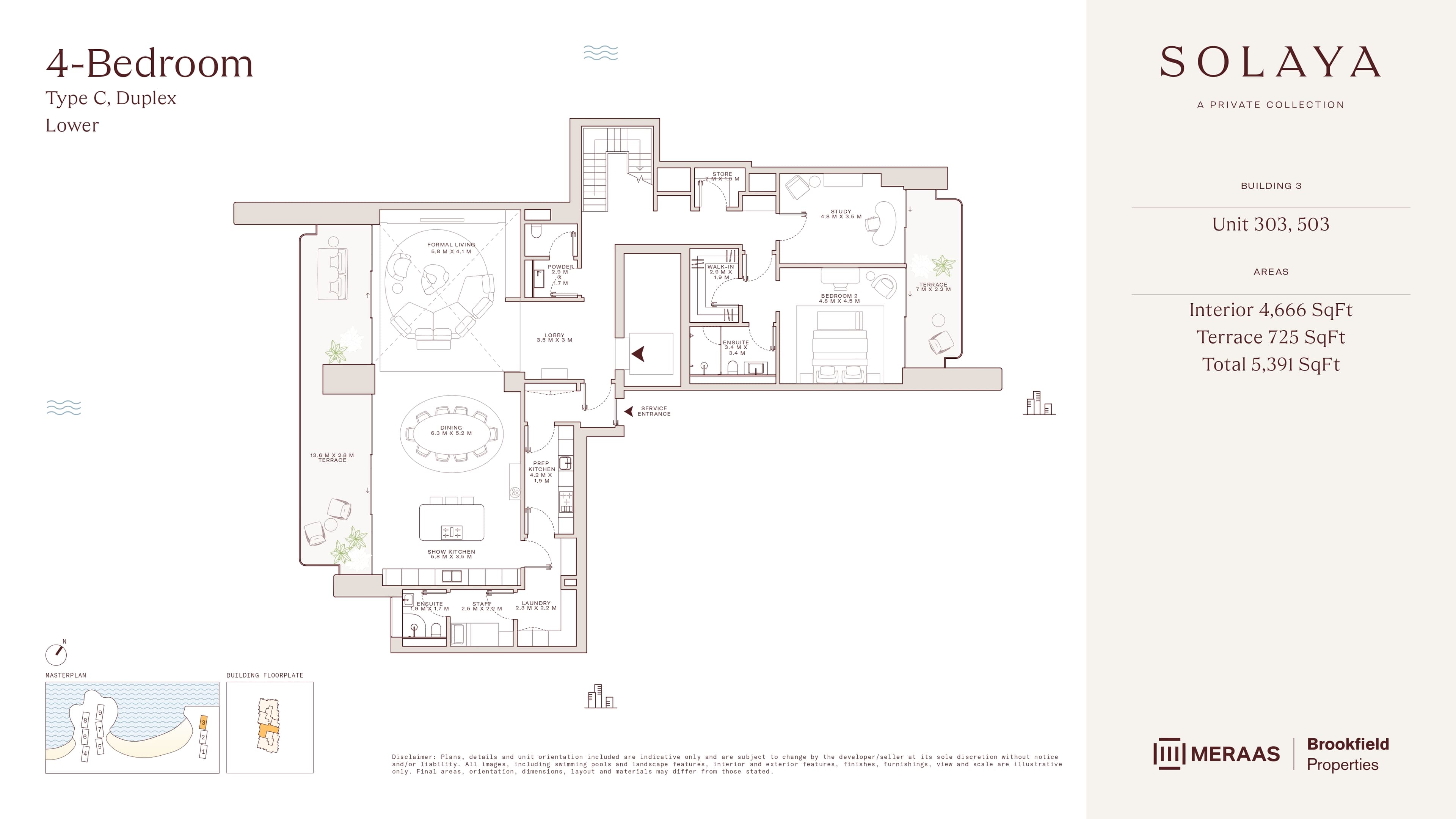 Solaya by Meraas 4 Bed - Duplex floor plan