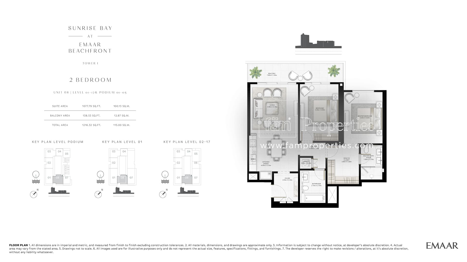 Sunrise Bay 2 Bedroom floor plan