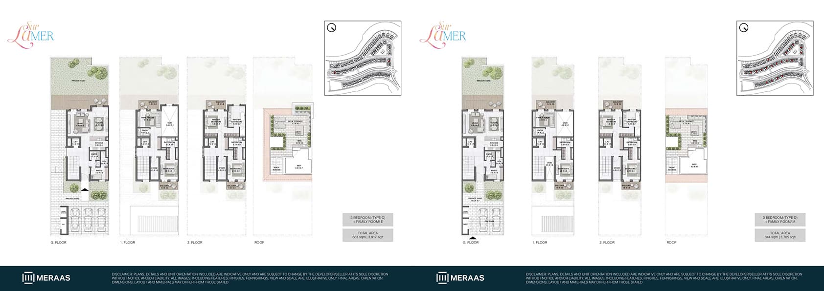 Sur La Mer 3 Bedroom Type C floor plan