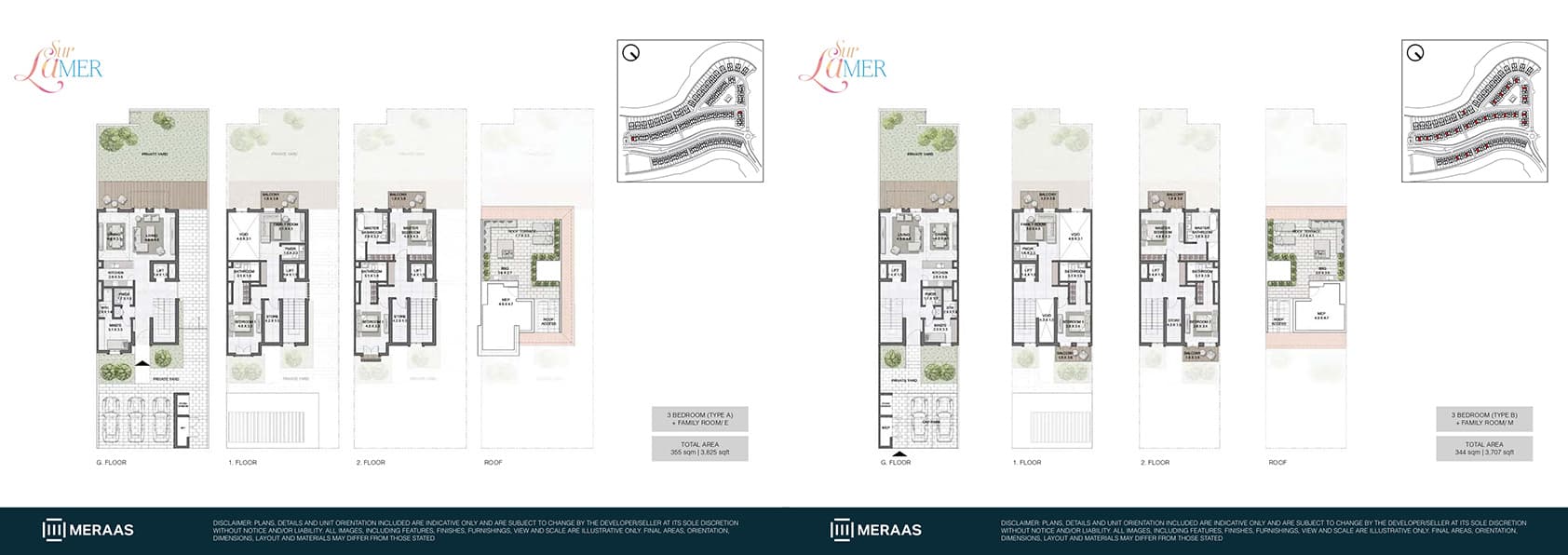Sur La Mer 3 Bedroom Type A floor plan
