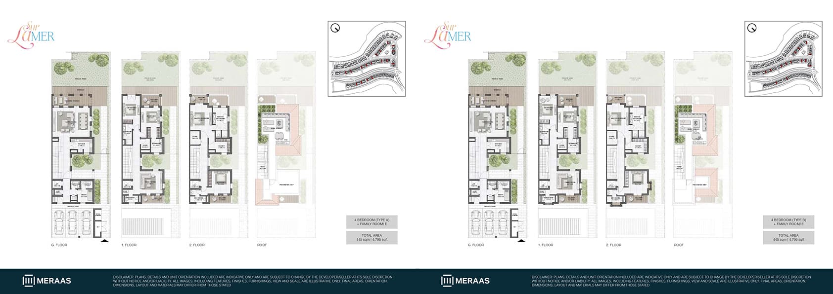 Sur La Mer 4 Bedroom Type A floor plan