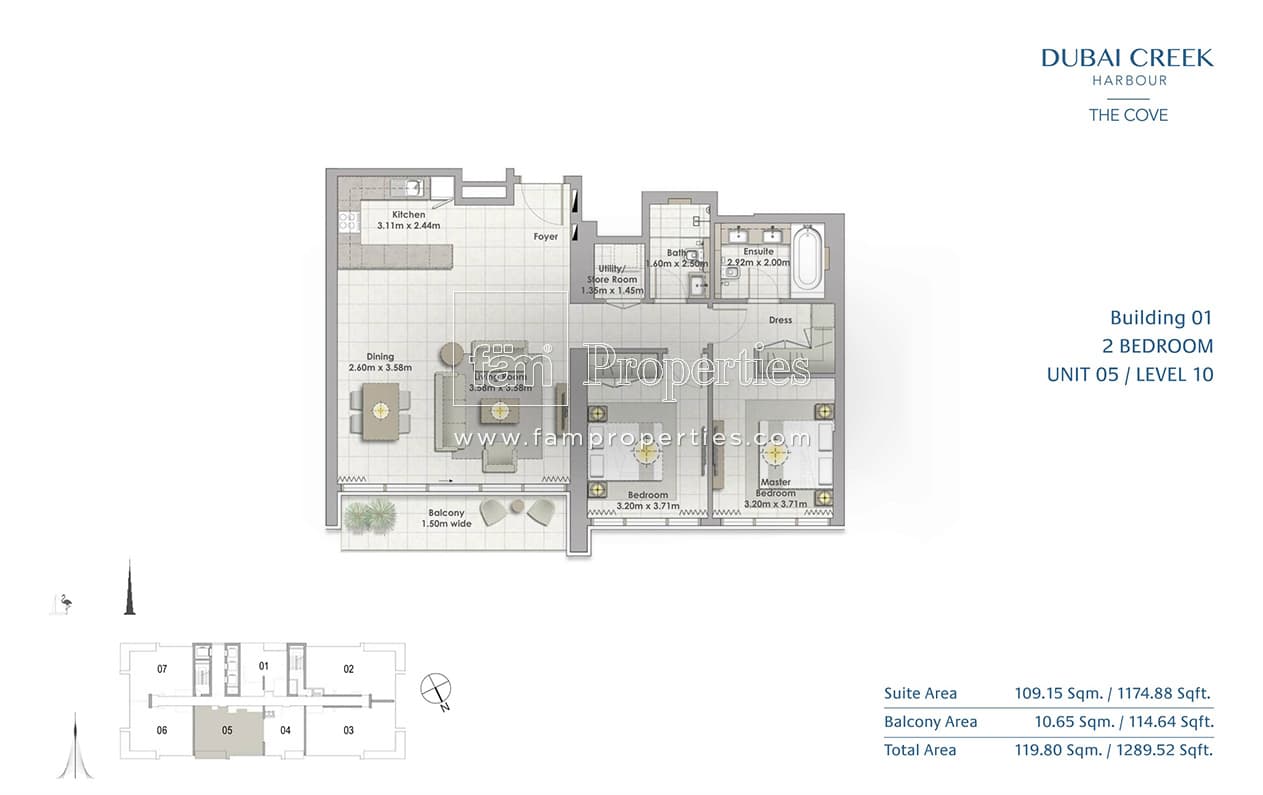 The Cove Level 10 - 2 Bedroom Apartment Unit 05 floor plan