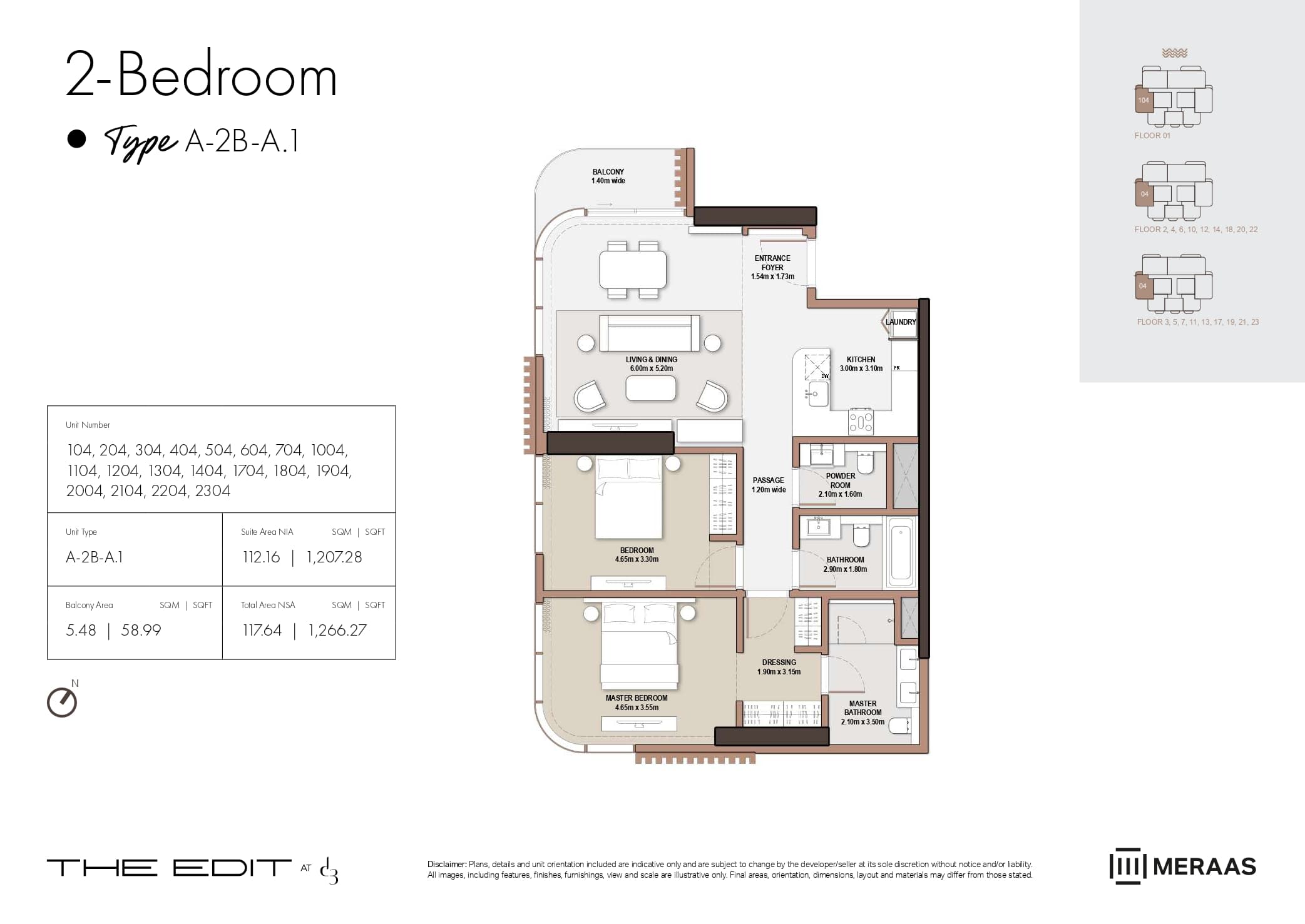 The Edit at d3 2 Bed floor plan