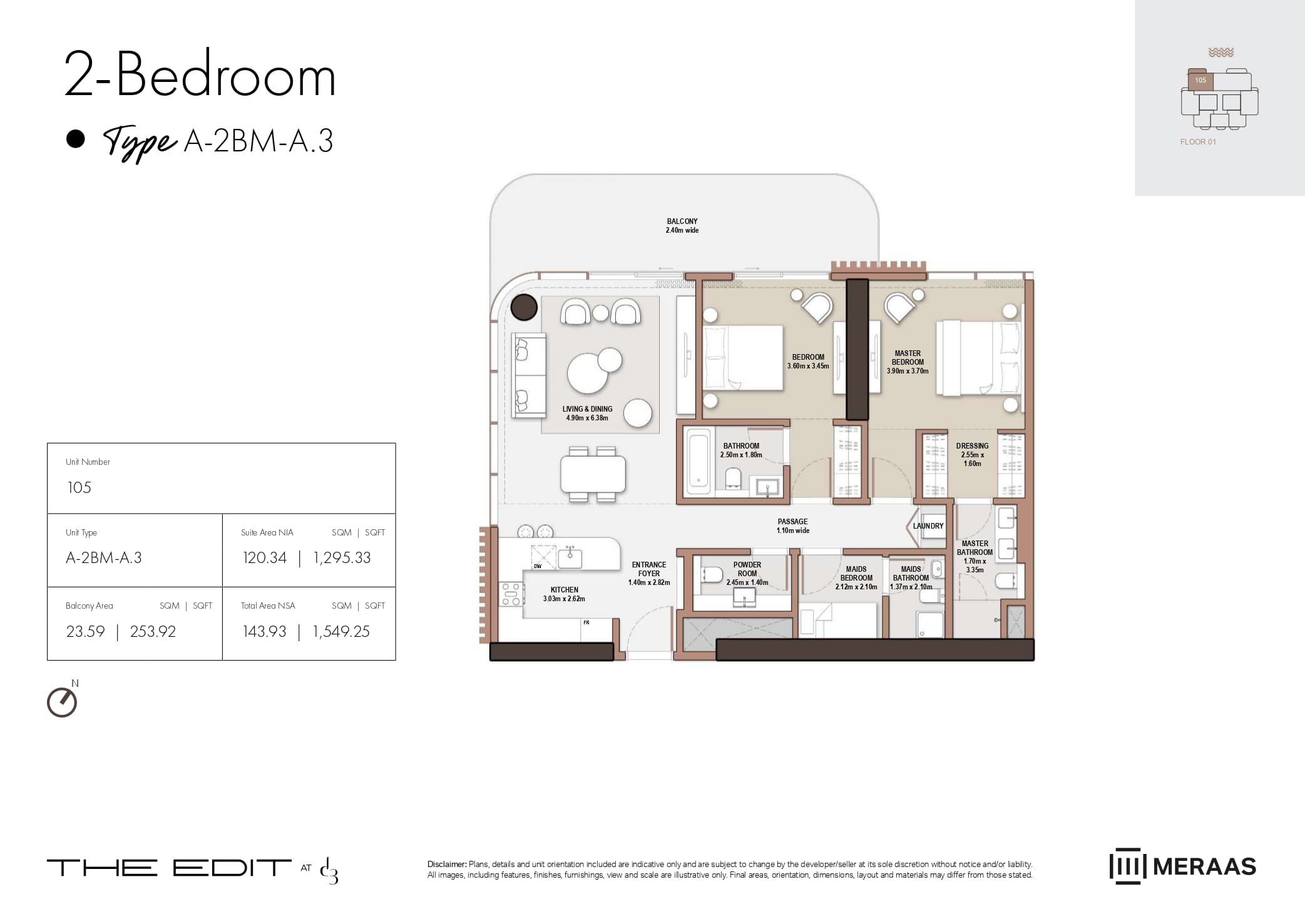 The Edit at d3 2 Bed floor plan