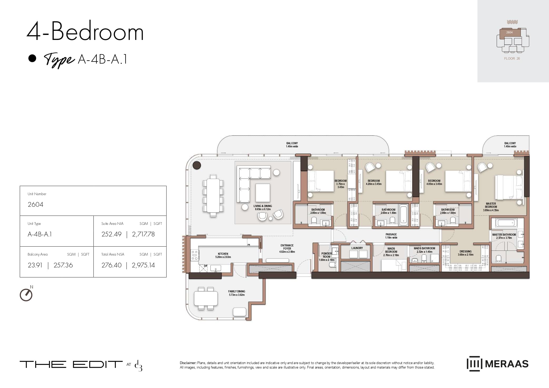The Edit at d3 4 Bed floor plan