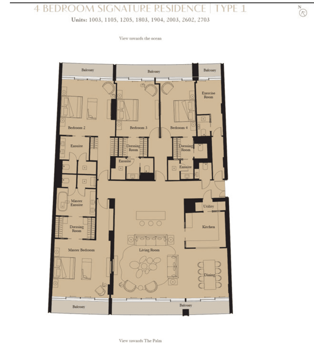 The Royal Atlantis Residences  floor plan