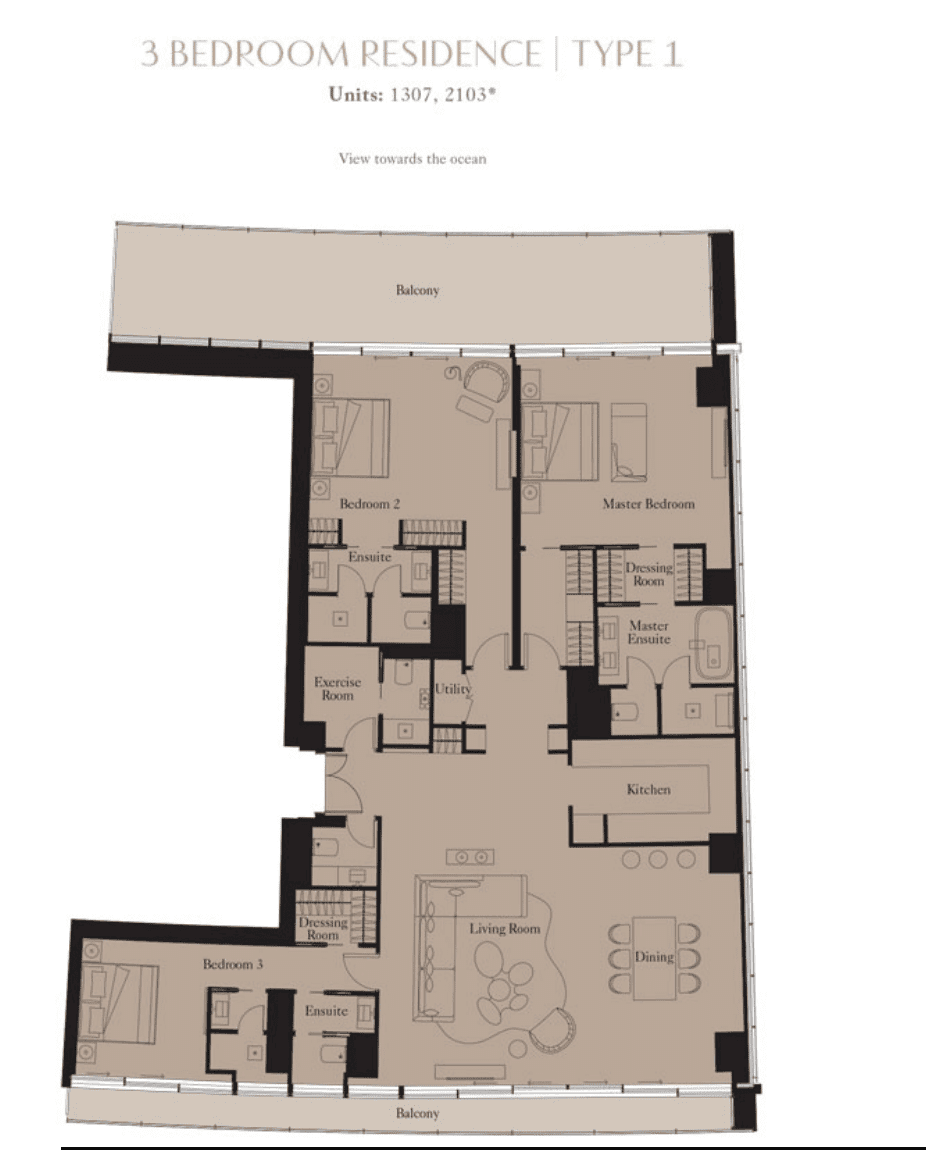 The Royal Atlantis Residences  floor plan