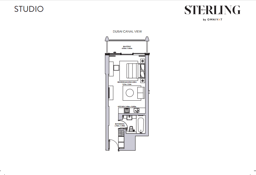 The Sterling Studio floor plan