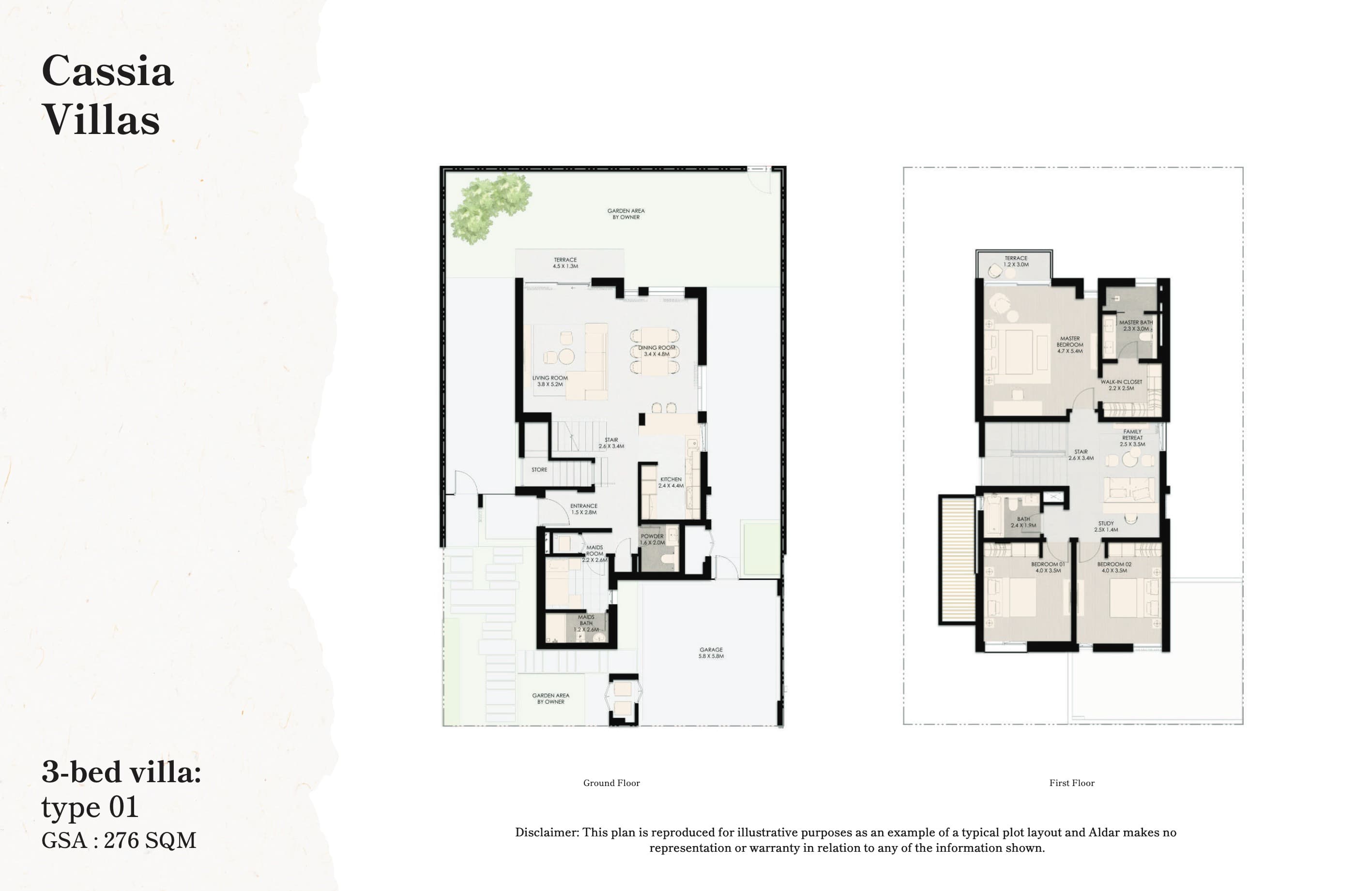 The Wilds Cassia Villas - Type 1 - 3BR floor plan