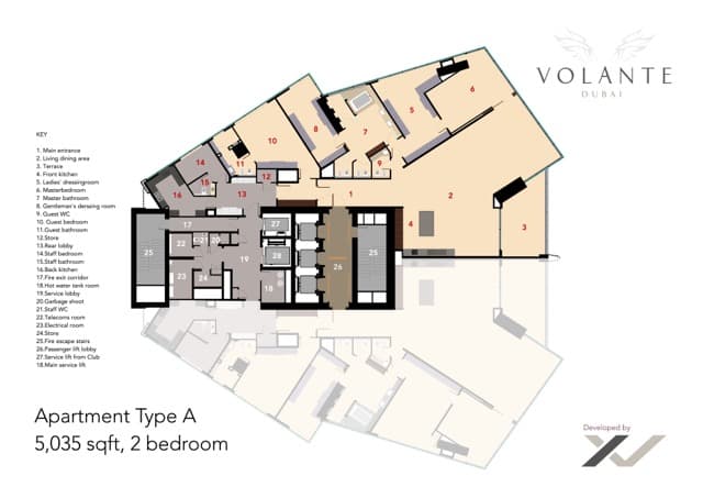 Volante 2 Bedroom - Type A floor plan