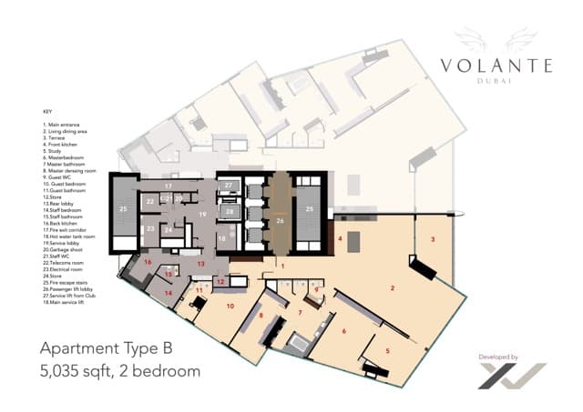 Volante 2 Bedroom - Type B floor plan