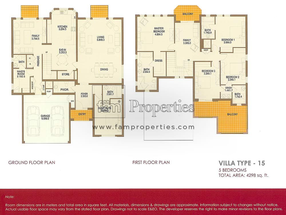 Arabian Ranches 1 5 Bedrooms Villa Type 15 floor plan