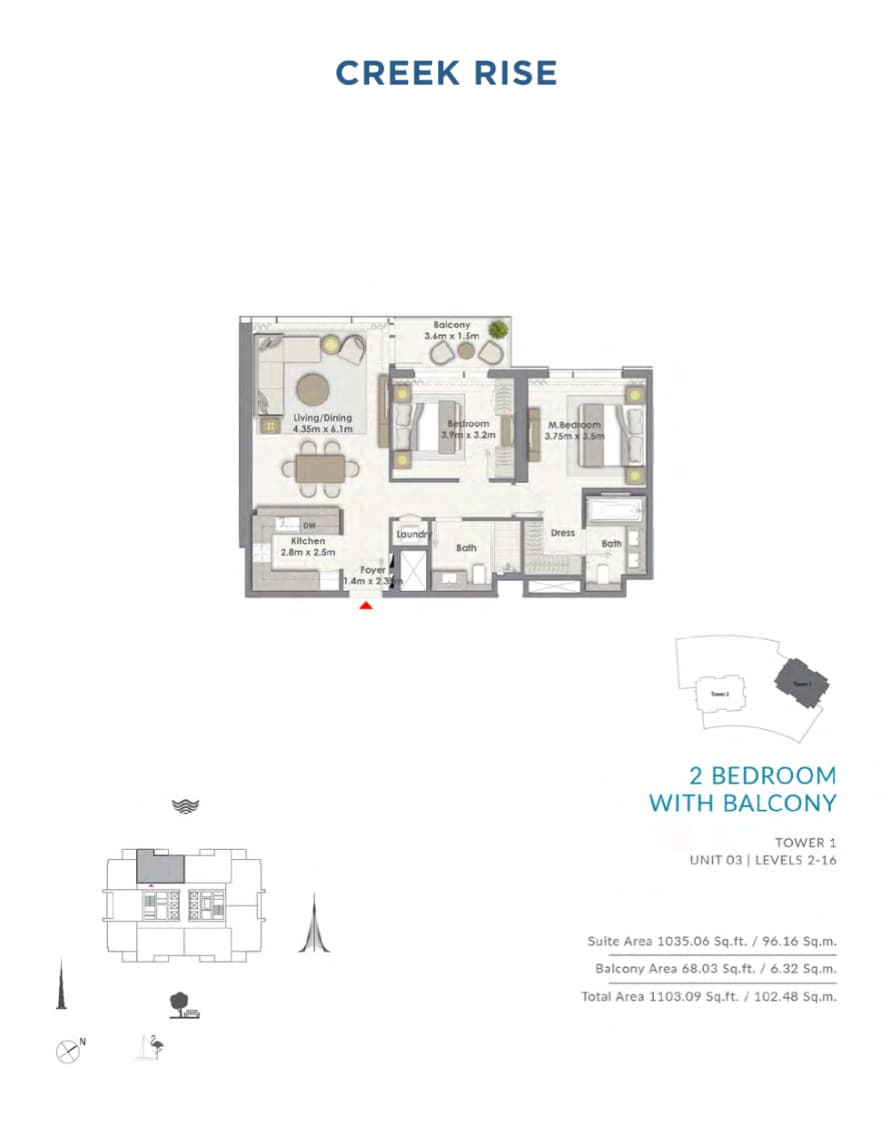 Creek Rise Unit 03 | Level 2-16 floor plan