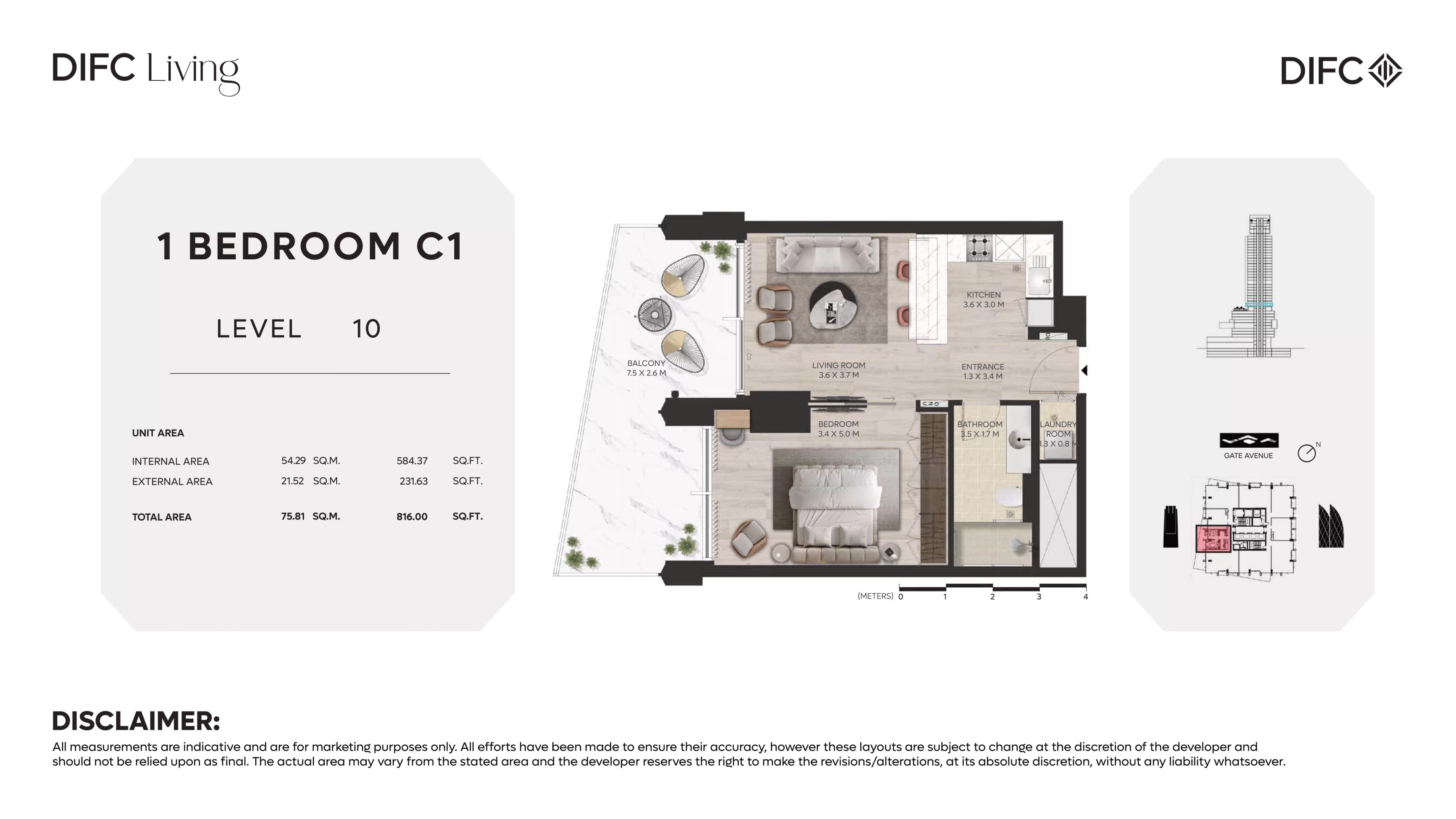DIFC Living floor plan
