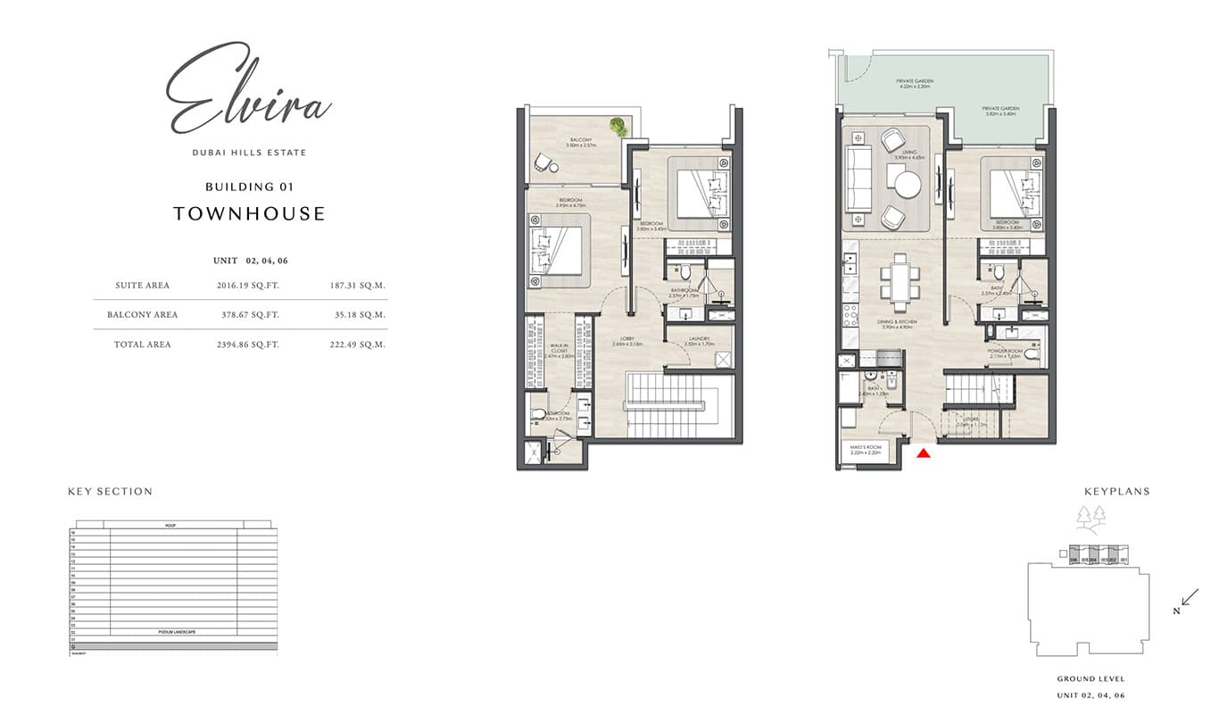 Elvira at Dubai Hills Estate 3 Bedroom floor plan