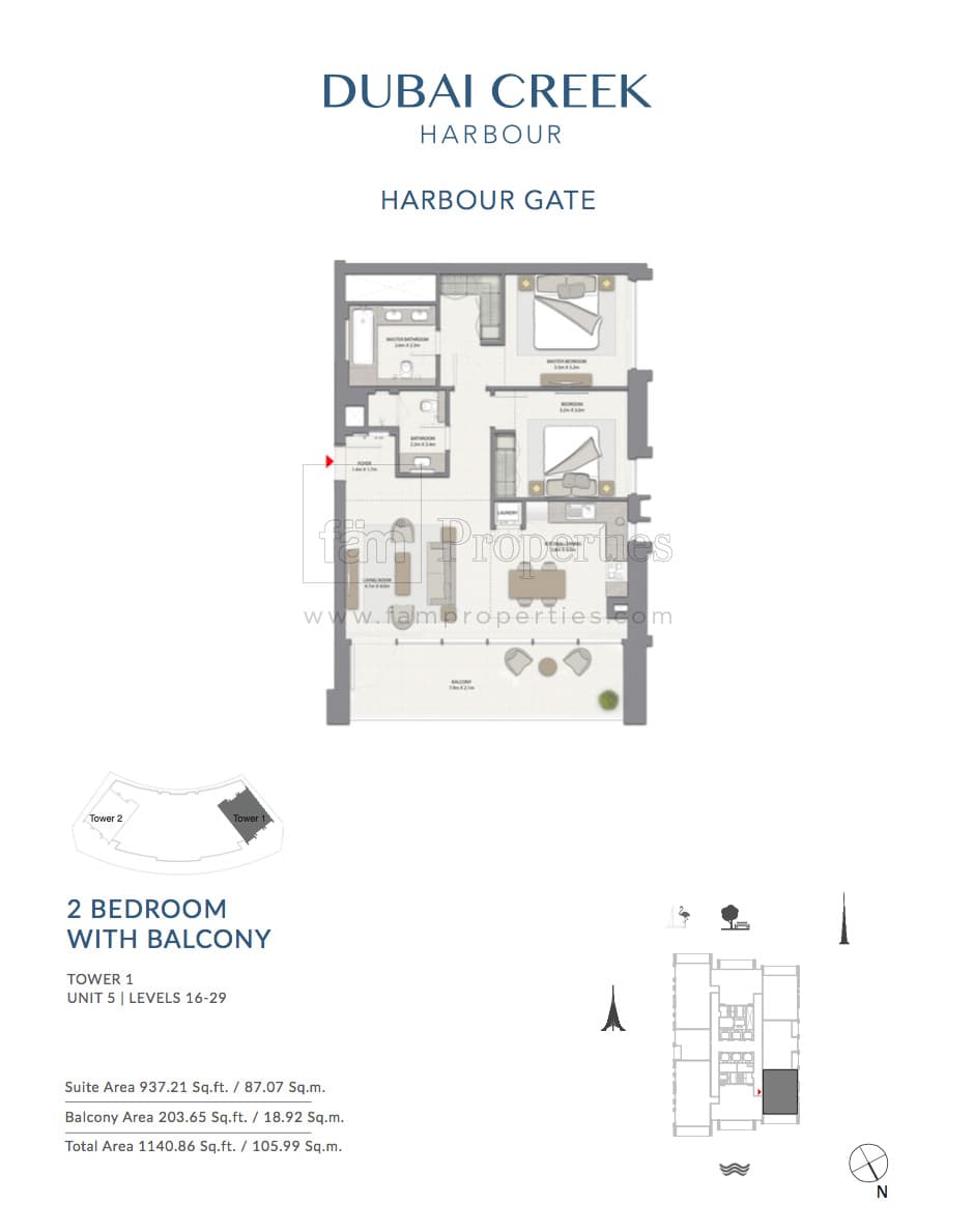 Harbour Gate 2 Bedroom floor plan