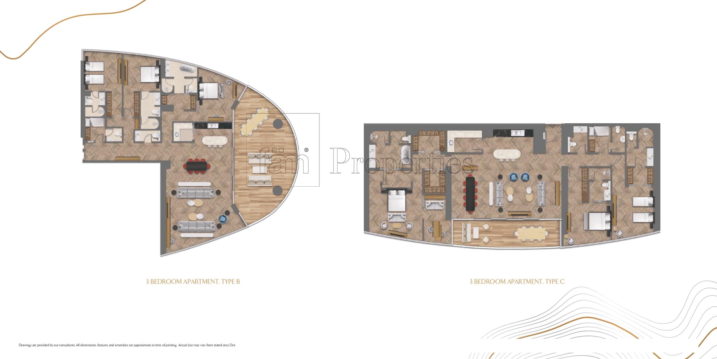 Jumeirah Living Business Bay 3 Bedroom floor plan