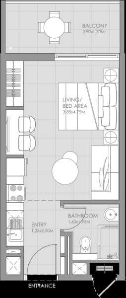 Mag City Studio floor plan