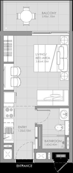 Mag City Studio floor plan