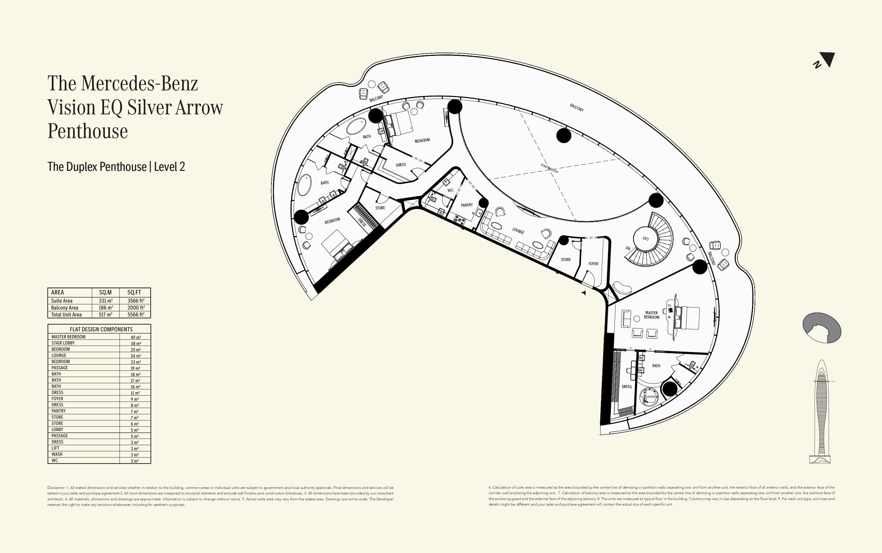 Mercedes-Benz Places Duplex - Level 2 - Penthouse floor plan