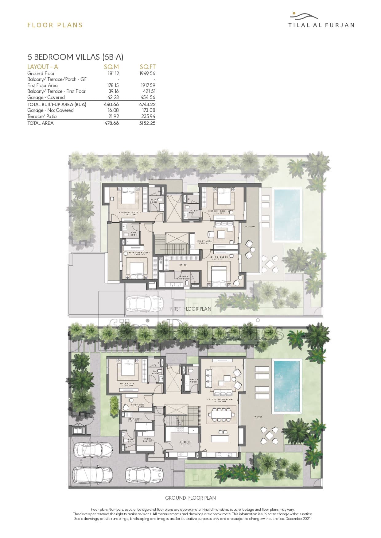 Tilal Al Furjan 5 Bedroom floor plan