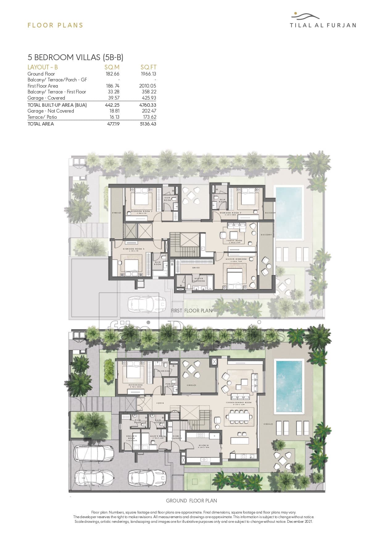 Tilal Al Furjan 5 Bedroom floor plan