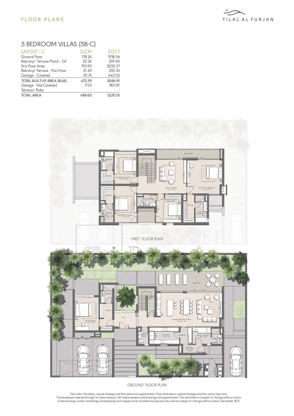 Tilal Al Furjan 5 Bedroom floor plan