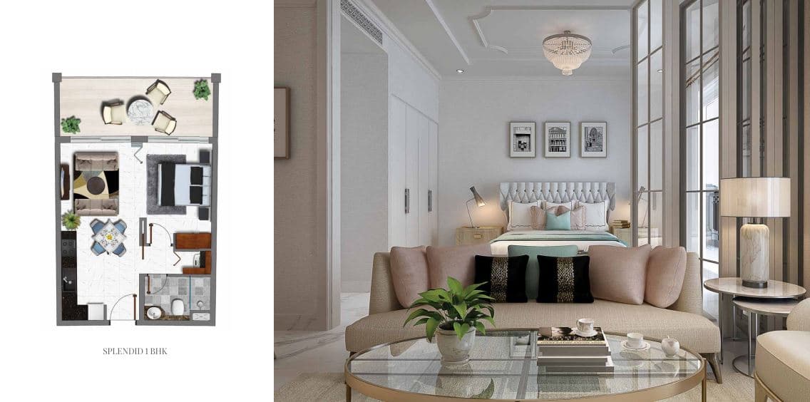 Vincitore Benessere 1 Bedroom floor plan
