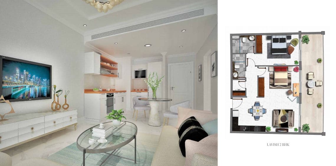 Vincitore Benessere 2 Bedroom floor plan